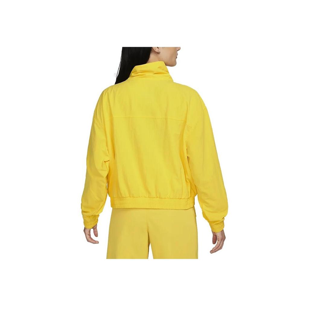 Nike Sportswear Tech Pack Solid Zip Pocket Woven Collar Jacket Women Outerwear Yellow DQ6658-719