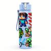 1PC Minecraft Multi Character Adventure 750ml Color Plastic Sports Water Bottle Leakproof Flip Straw Lid Suitable for Sports Office Home Use