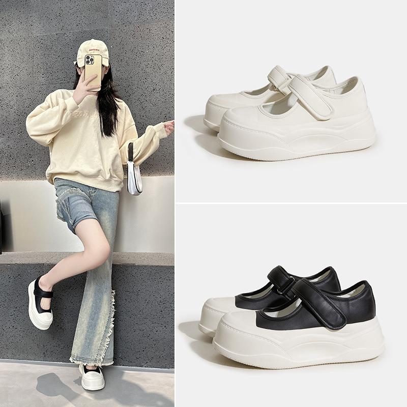 Summer new leather platform Mary Jane shoes women's fashion versatile casual single shoes women