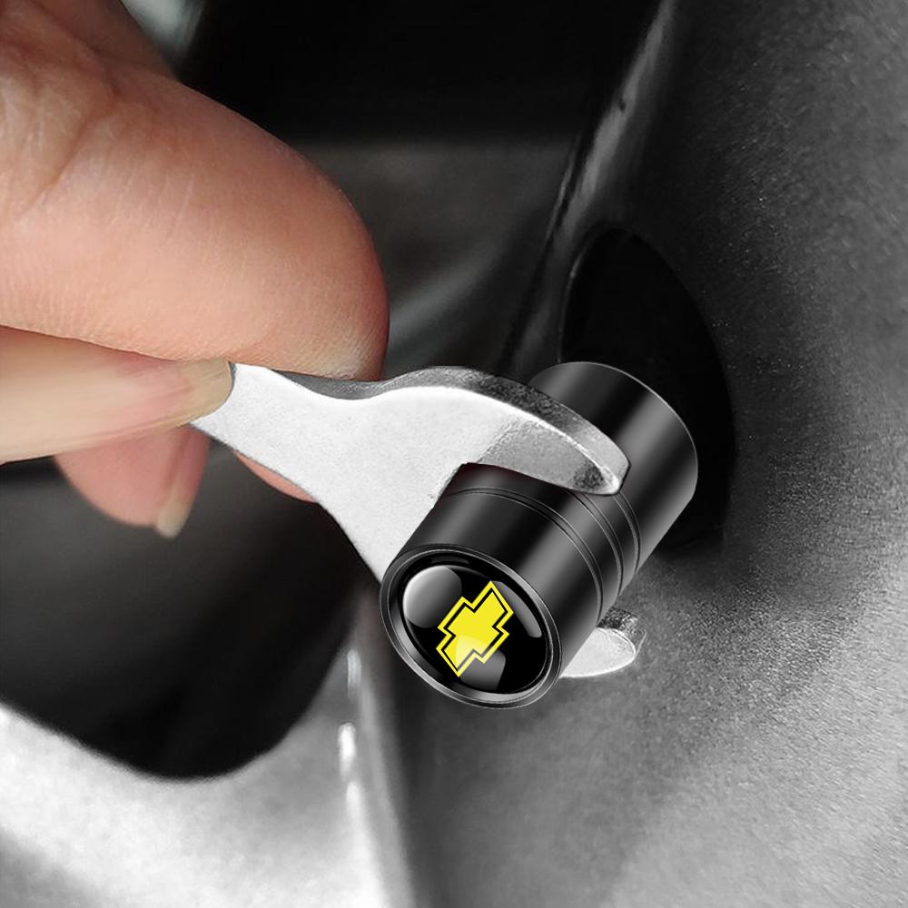 4pcs Car Metal Wheel Tire Valve Caps Cover For Chevrolet Cruze Spark Onix Captiva Sonic Spark Sail Aveo Aveo Trax Impala Camaro