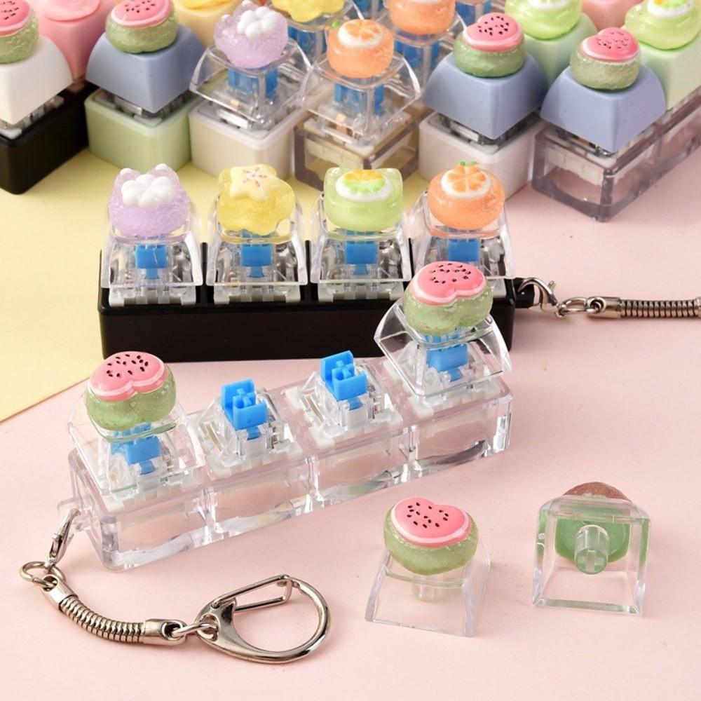 4-Key Reduce Pressure Toy Fruit Mini Keychain Pendant Push Button Keychain Reduce Anxiety