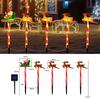 Solar Christmas Stake Lawn Decor with Santa Lights Waterproof Outdoor And Snowman Warm White LED