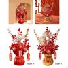 Chinese Year Decoration Artificial Potted Flower, Vivid Cabinet Decor Desk Ornament Vase