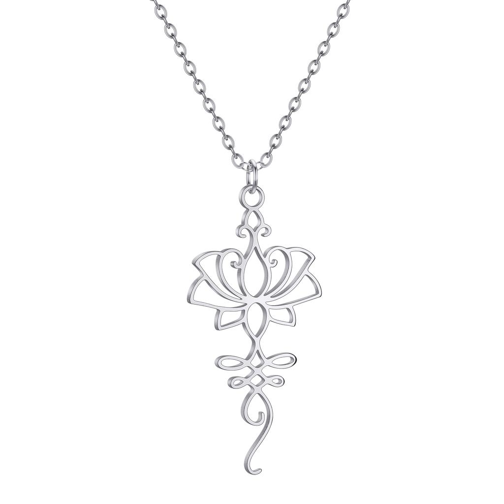 Men's and Women's Buddha Lotus Pendant Necklace, Bohemian Fashion Aesthetic Gift Jewelry.
