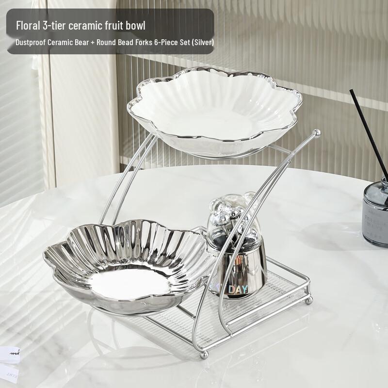 Naijiang Multi-Tier Ceramic Fruit & Snack Platter