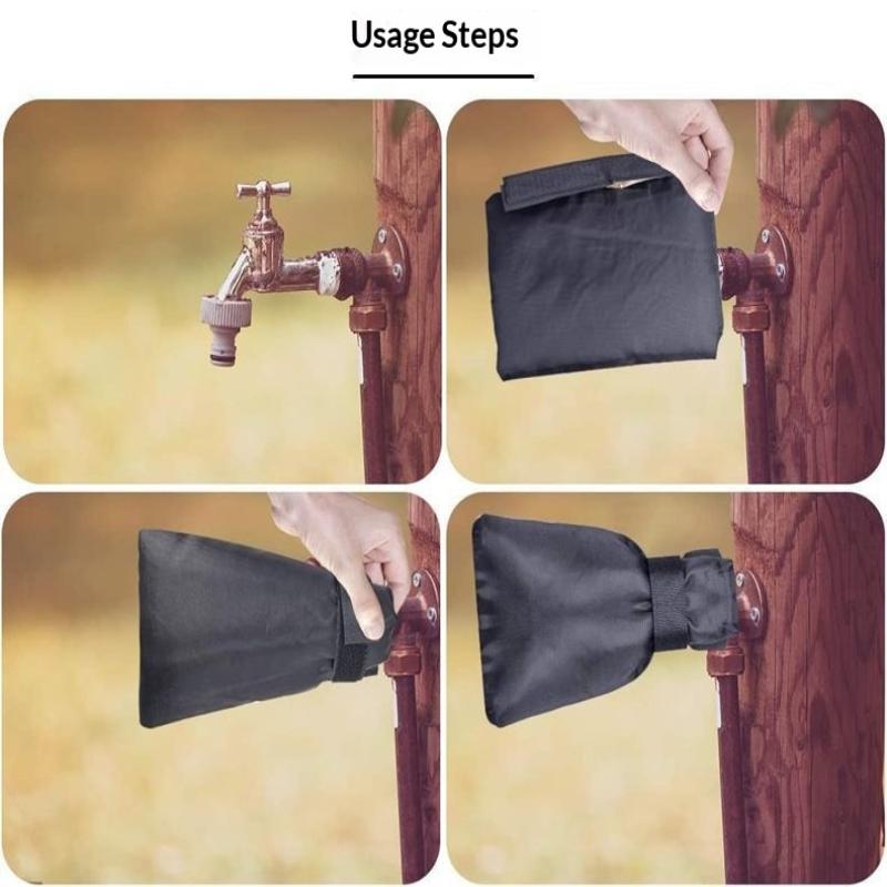 1Pcs Faucet Cover Winter Black Outdoor Waterproof Freeze Protection Insulation Outside Garden Faucet Tap Reusable Protector