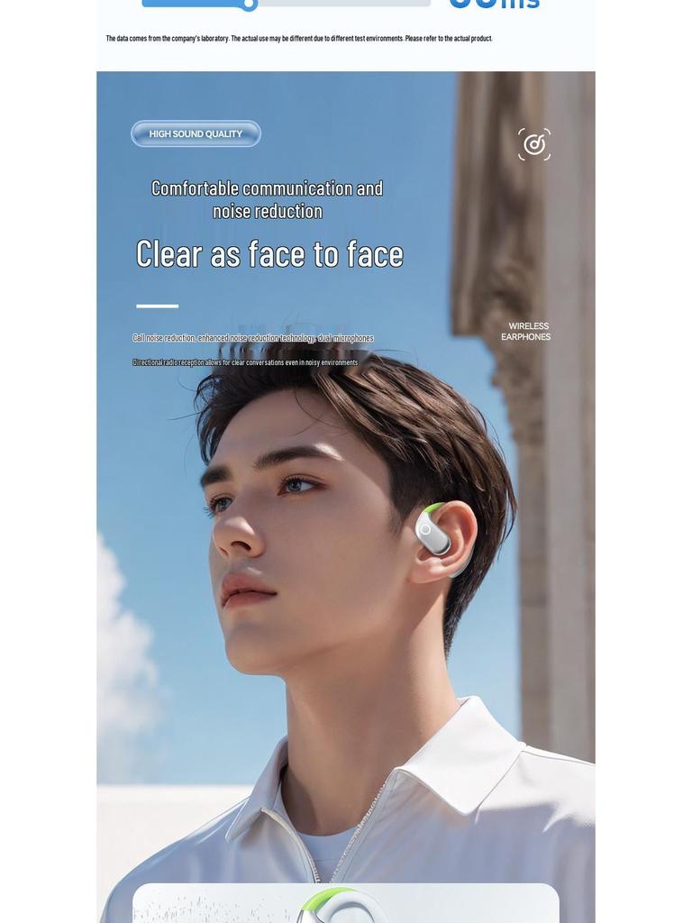 2025 Bone Conduction Bluetooth Ear-Hook Headphones: Long Battery Life, Noise Reduction, Ideal for Sports and Running