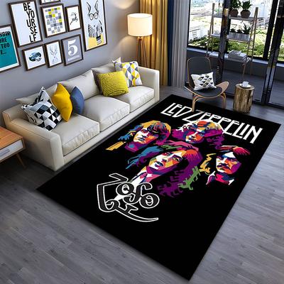 Colorful Led Zeppelin Band Art Suitable As a Non-slip Mat for the Living Room or Bedroom Sofa