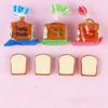4Pcs Pencil Erasers Cute Cartoon Realistic Traceless Christmas Gift Funny Toast Bread Kids Students Erasers School Supplies