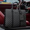Men's Korean-Style Plaid Business Handbag: Trendy Large-Capacity Shoulder Bag & Briefcase