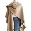 Esterno Premium Tinta Unita con Scialle Grande Tipo Cappa da Donna in Imitazione Cashmere Ispessito Inverno Sciarpa Calda