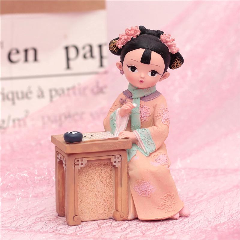 Şarap Dolabı ve Oturma Odası İçin Yaratıcı Retro Prenses Figür Dekorasyonu