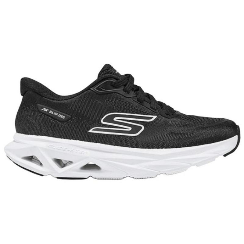 Skechers GLIDE-STEP VORTEX FLOW Women Comfort Fit Cushioned Wear Resistant Breathable Rebound Running Shoes Black White 129827-BKW