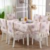 Einfarbiger Spitzen-Stuhlbezug im europäischen Stil, Esstisch- und Hockerbezug, Haushalts-Esstischdecke, Stuhlrückenlehne-Tuch
