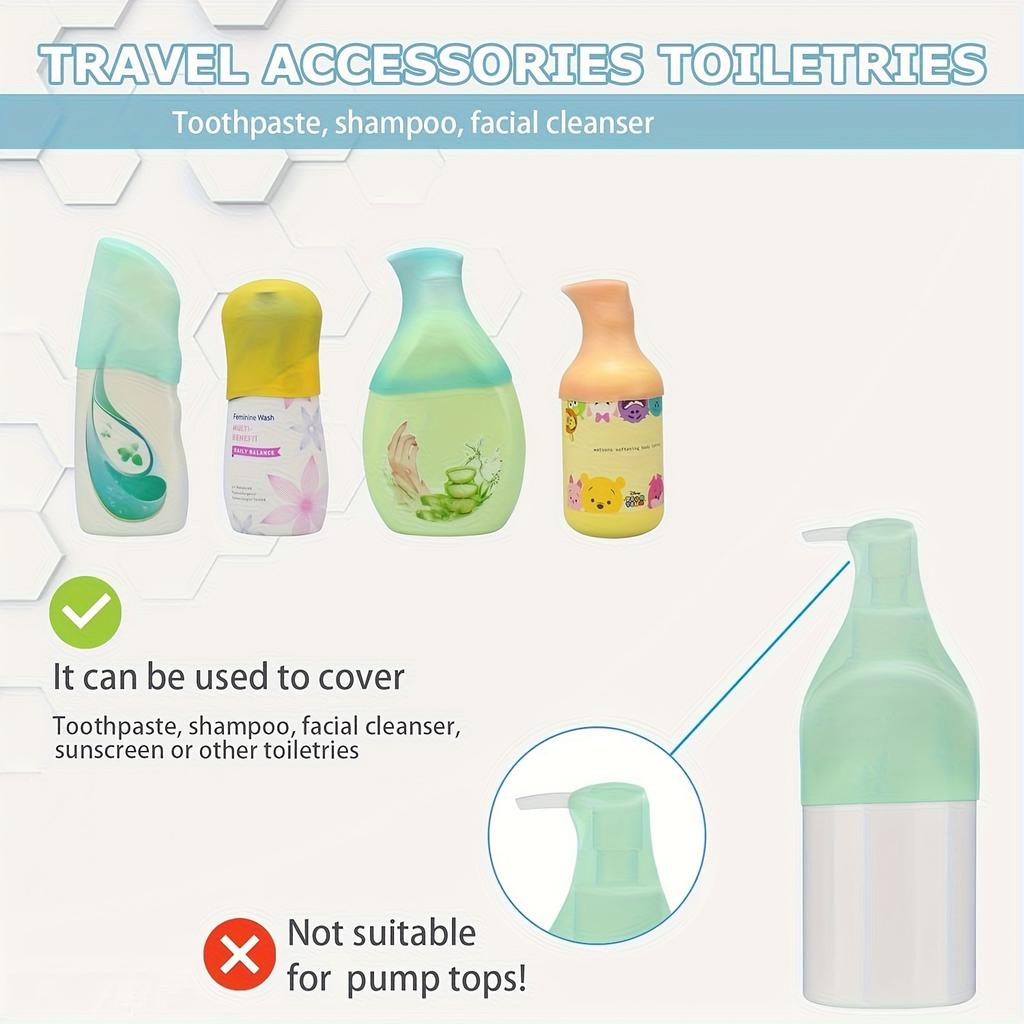 Silicone Bottle Cap Cover, Leak Proof Sleeves For Travel Container, Toiletry Covers For Leak Proofing In Luggage