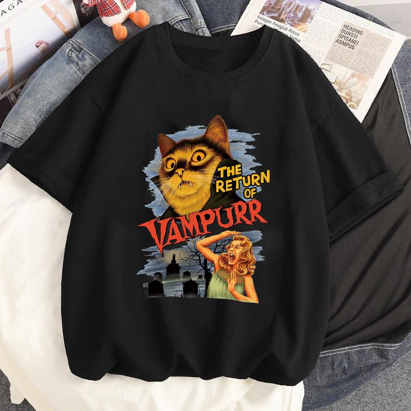 

The Return of Vanpurr Cat Printed T-shirt Fashion Women Casual Crew Neck Tshirt Summer Short Sleeve Streetwear TShirt Tops S