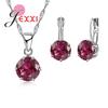 Hot Sale Fashion Cubic Zirconia Wedding 925 Sterling Silver Crystal Statement Pendant Necklace Earrings Jewelry Sets for Women