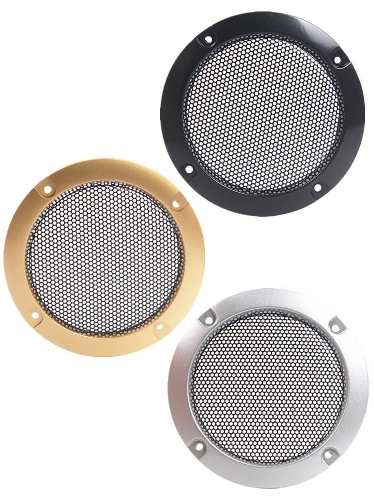 3-inch Car Speaker Grille Cover & Decorative Ring - Iron Mesh Electroacoustic Accessory.