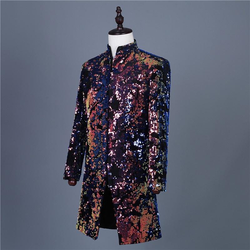 sequin longline jacket