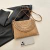 Straw Handmade Weave Clutch Bag Solid Color Pouch Purse Female Summer Flap  Beach Wallets Crossbody Bag