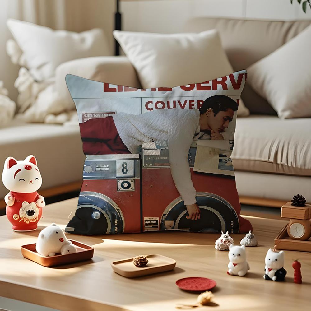 Actor Tony Leung Chiuwai Cushion Cover Anti-Dustmite Pillowcase Invisible Zipper Silky Short Plush Sofa Cushion Cover
