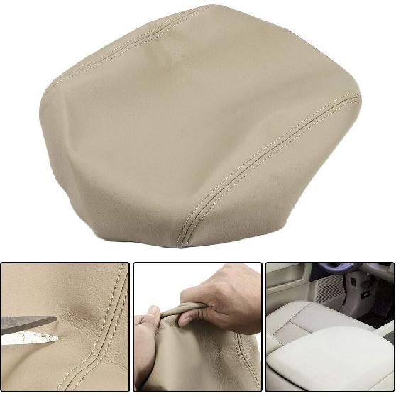 Center Console Cover Front Door Armrest Replacement Kit Fits for Pilot 2009-2015,Leather Cover Only (Beige)