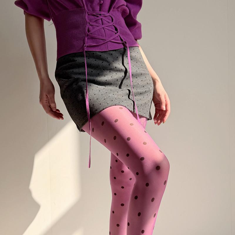 Y2K Gepunktete Strümpfe Damen Strumpfhosen Mit Gepunktetem Druck Sommer 30D Ultra-Dünn Durchsichtig Spicy Girl Durchsichtige Strumpfhosen