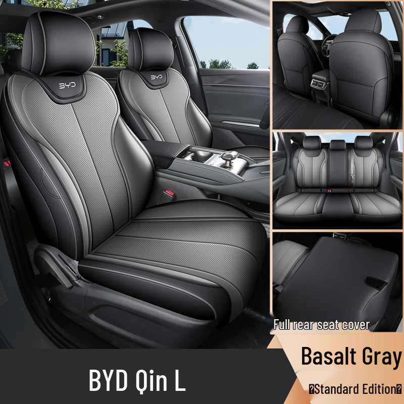 BYD Qin L D-MI Special Perforated Leather Full Surround Seat Cover - Breathable, All-Season Universal Cushion.