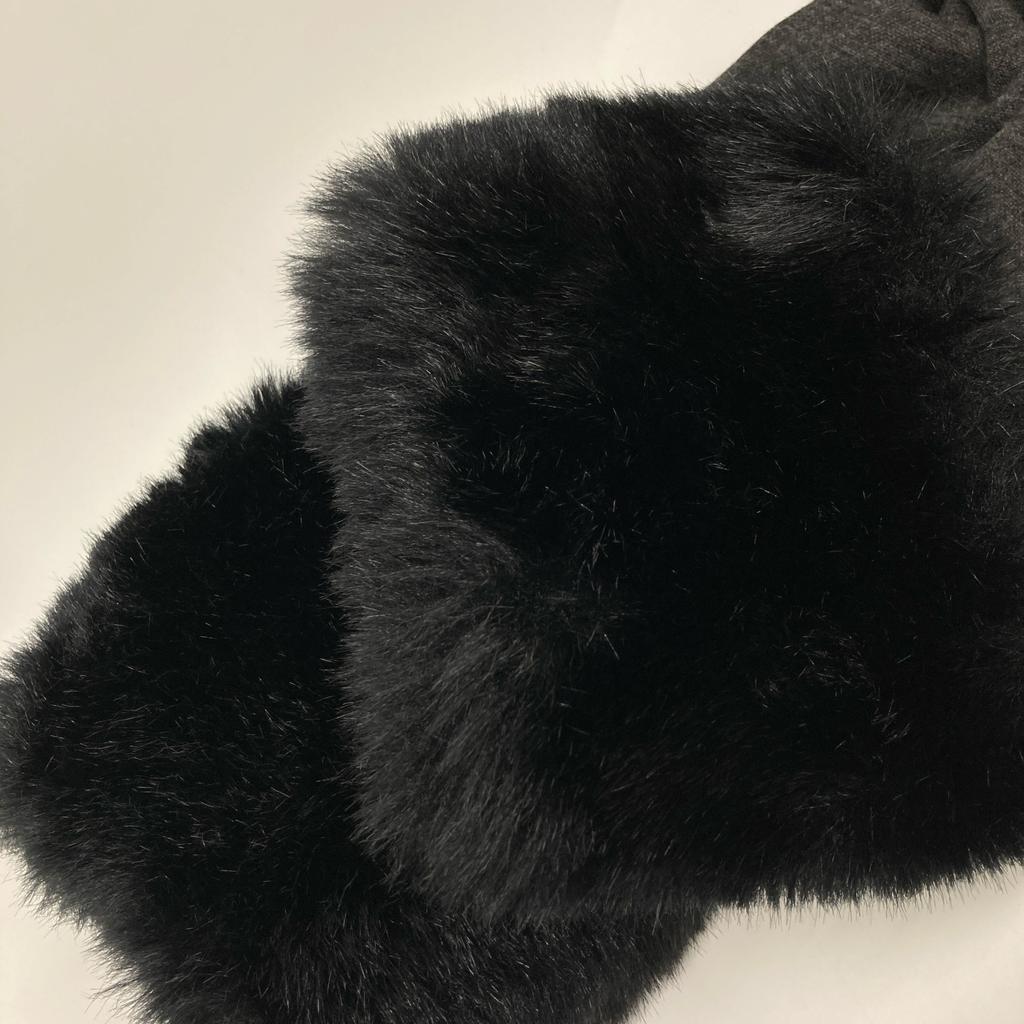 SONIA RYKIEL Gray Cotton Fur Poncho Coat coat 36 grayUsed