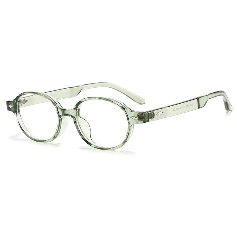 Light Frame Anti Blue Glasses Fashion Small Oval Reading Glasses Men Korean Popular Optical Eyeglasse Women'S Black Glasses