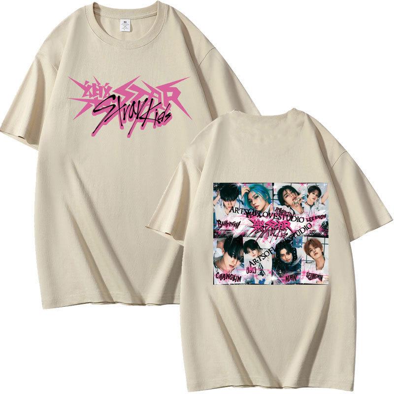 Stray Kids Dominated Printed Summer Short Sleeve T-Shirt Cotton Loose
