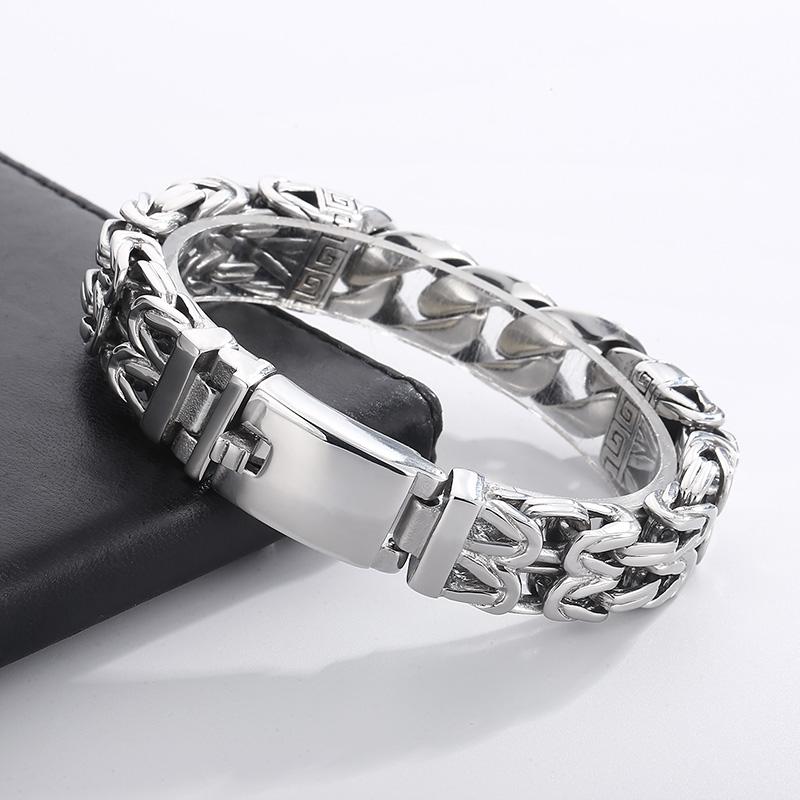 16MM Vantage Stainless Steel Heavy Men's Bracelet Punk Cast Double Row Chain Bracelet Male Hand Jewelry Armband Boyfriend Gift