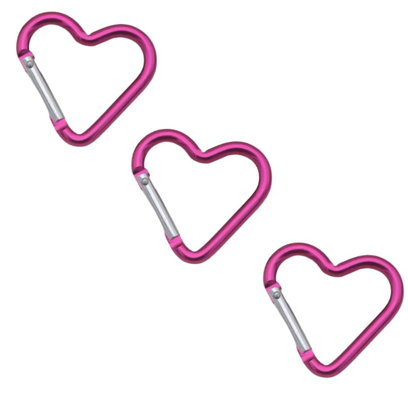 

[NYANDELMO] carabiner heart key ring ultra small carabiner Favorite color Favorite color colorful bag charm multifunctional set of 3 magenta pink