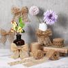 4 Rolls Decor Natural Jute Burlap Ribbon DIY Sewing Craft Burlap Tie Gift Wrapping Mesh Vintage Ribbon