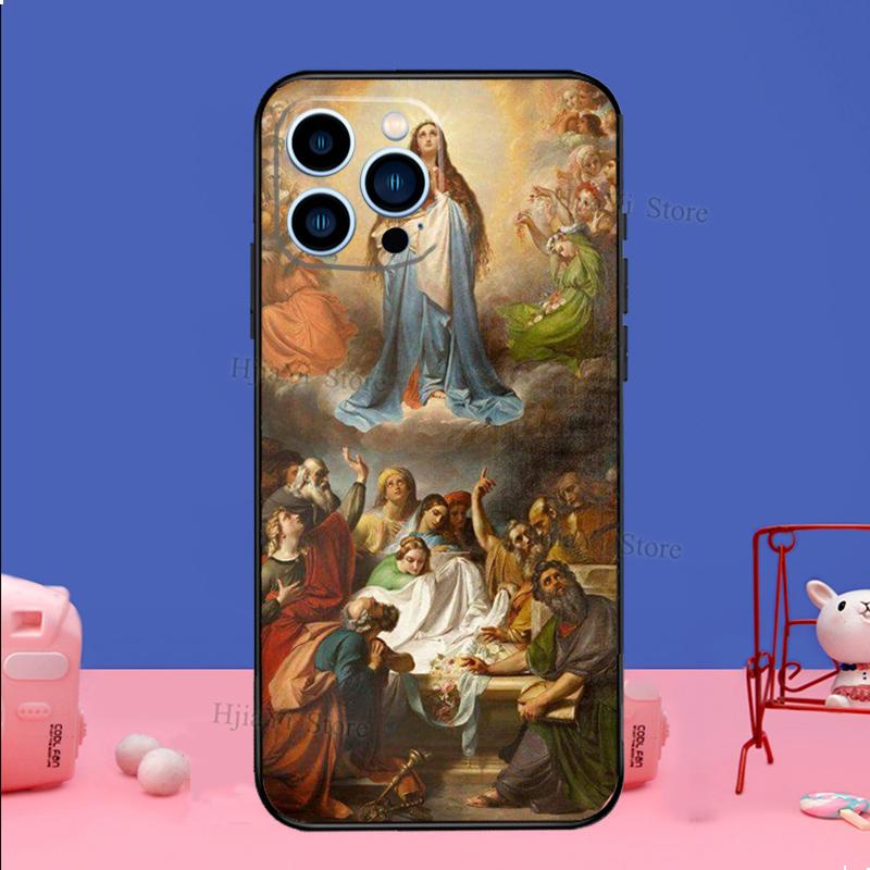 Virgin Mary of Hope Catholic Religious Art Case For iPhone 16 15 13 12 11 14 Pro Max Plus XR XS Max X 12 13 Mini Cover Shell