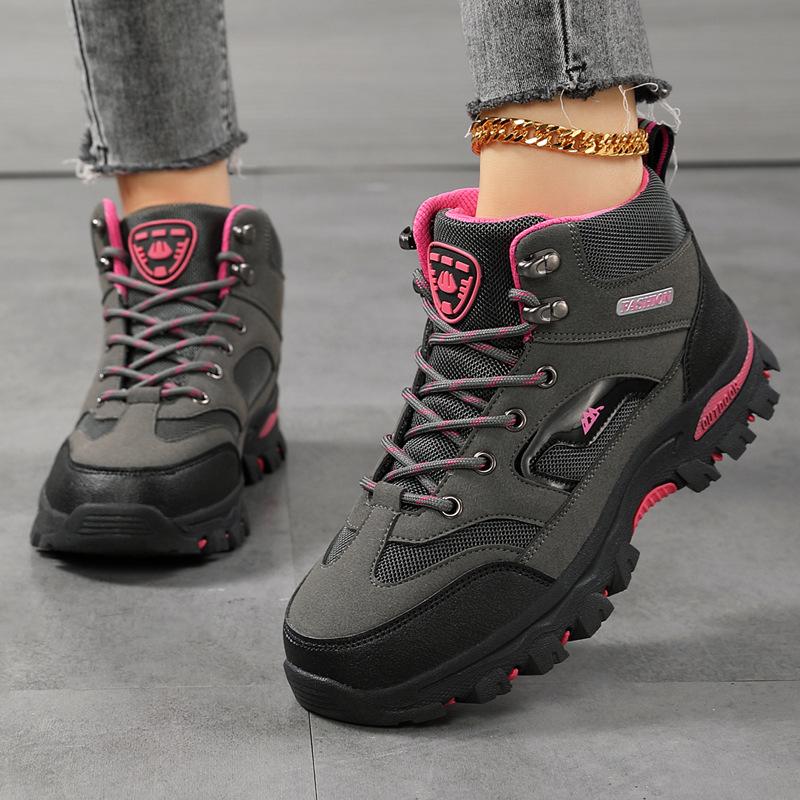2024 Unisex High-Top Hiking Shoes - Large Size, Autumn/Winter for Men & Women