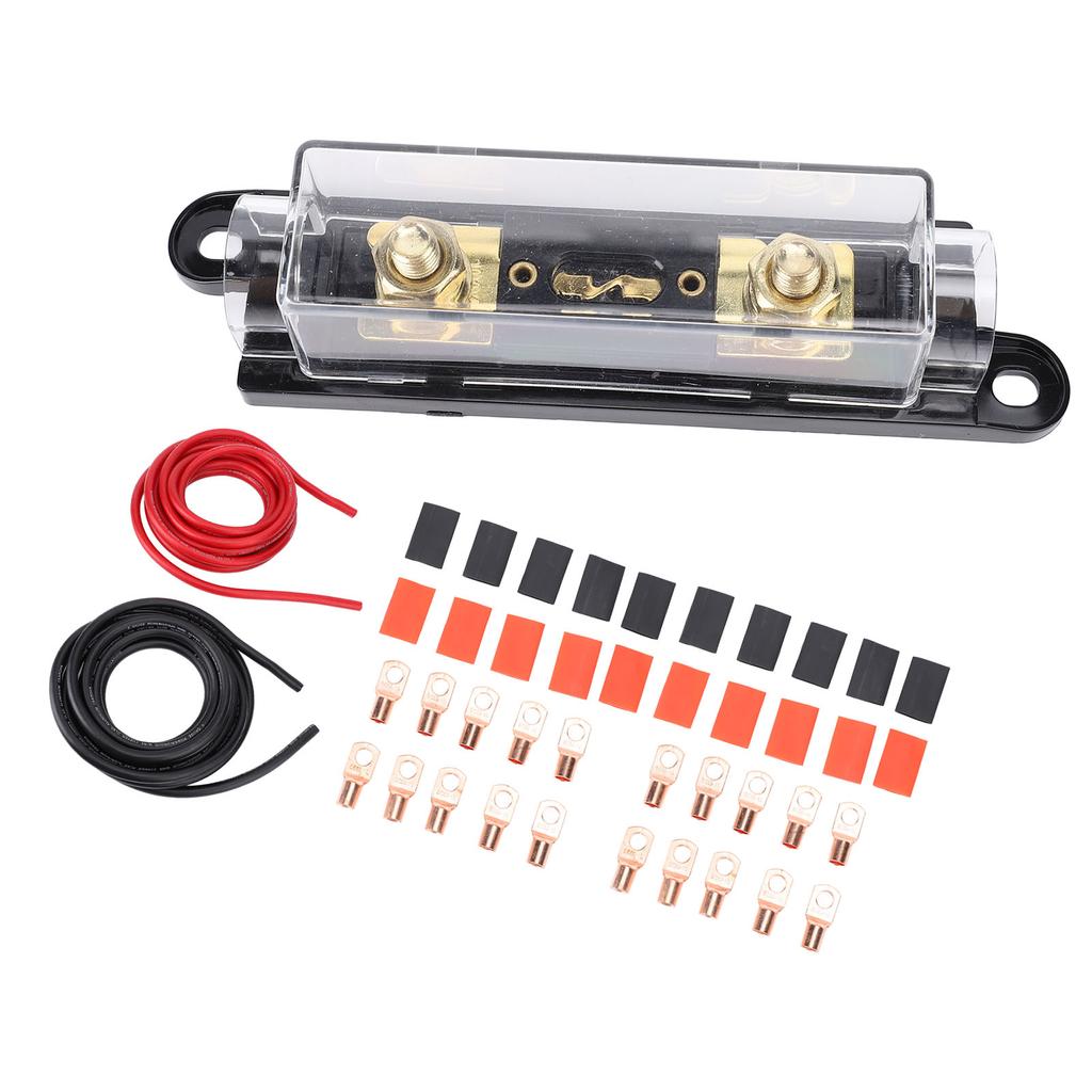 20ft 1 0AWG Wire High Performance Copper Clad Aluminium Power Cable with 250A Fuse Box 20ft for Car RV Trailer