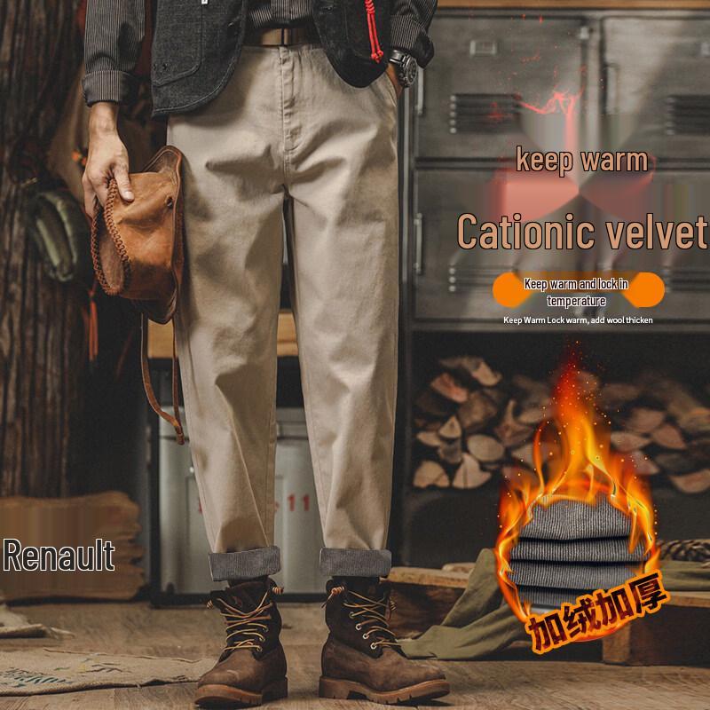 Jie Leinuo Men's American Retro Straight Fit Casual Workwear Pants