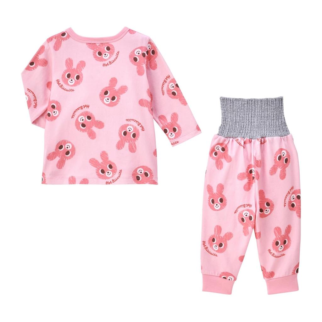 MIKIHOUSE HOT BISCUITS Pajamas for Boys and Girls, Pink, 100cm, Product Number: 70-7331-142