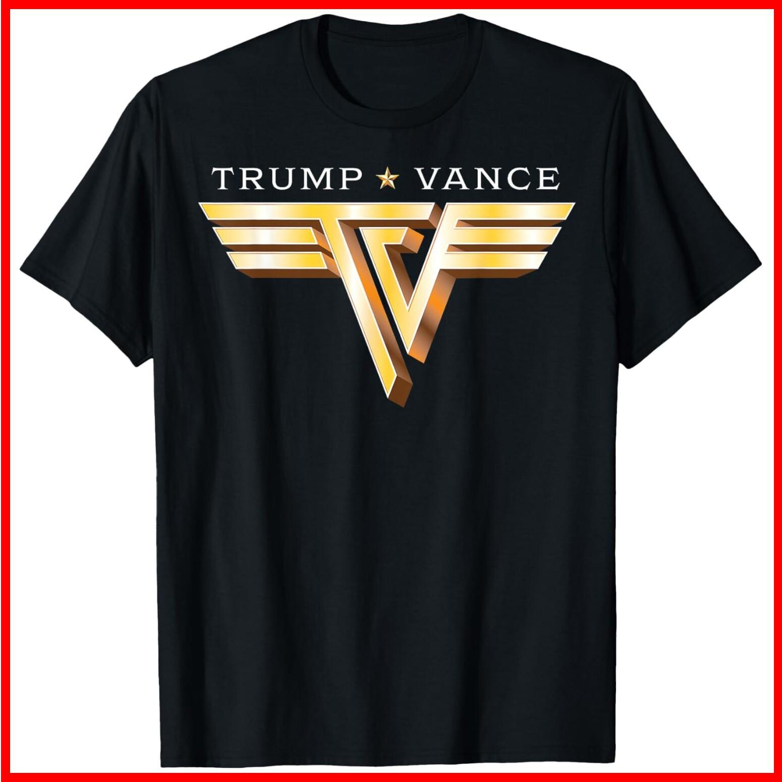 Trump Vance TV Rocker Gold Vintage Trump Vance 2024 Black Cotton T-Shirt S-5XL XXL