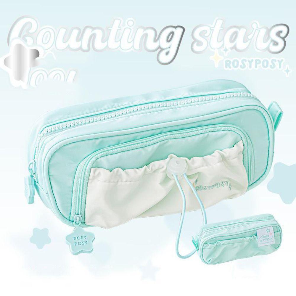 Drawstring Cream Pencil Case High Capacity Large Capacity Pen Bag Drawstring Pen Bag Student Gift