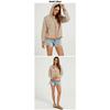 Women S Striped Hooded Zip Knit Cardigan Loose Fit Long Sleeve Sweater