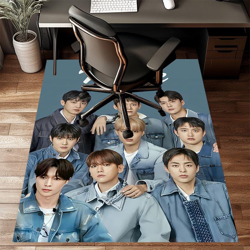 Custom Kpop Team Mat Personalized Name, Polyester Washable Indoor Entryway Rug, Gift for Christmas, Easter, Thanksgiving Day