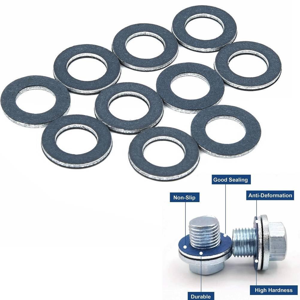 Set of Ten Oil Drain Washers Compatible with Various Toyotas and Lexuses