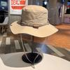 Chapéu de Pescador Masculino Bordado com Letra Etiqueta de Couro Chapéu de Cowboy Impermeável para Uso ao Ar Livre Caminhada Pesca Aba Leve de 8cm Chapéu de Sol Anti-UV