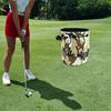 Camo Golf Ball Bag Bucket Design Drawstring Golf Pouch Faux Leather Portable Golf Ball Carrier Bag for Men Women