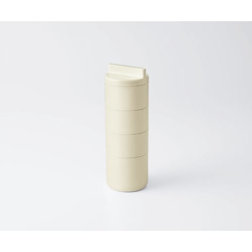 Takenaka tutu 4-Tier Lunch Box, Made in Japan, Ivory, Top Tier: 160ml x 3, Bottom Tier: 280ml, T-36378