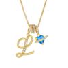 Fresh English Flower Letter Necklace - Delicate Girl's Charm Pendant