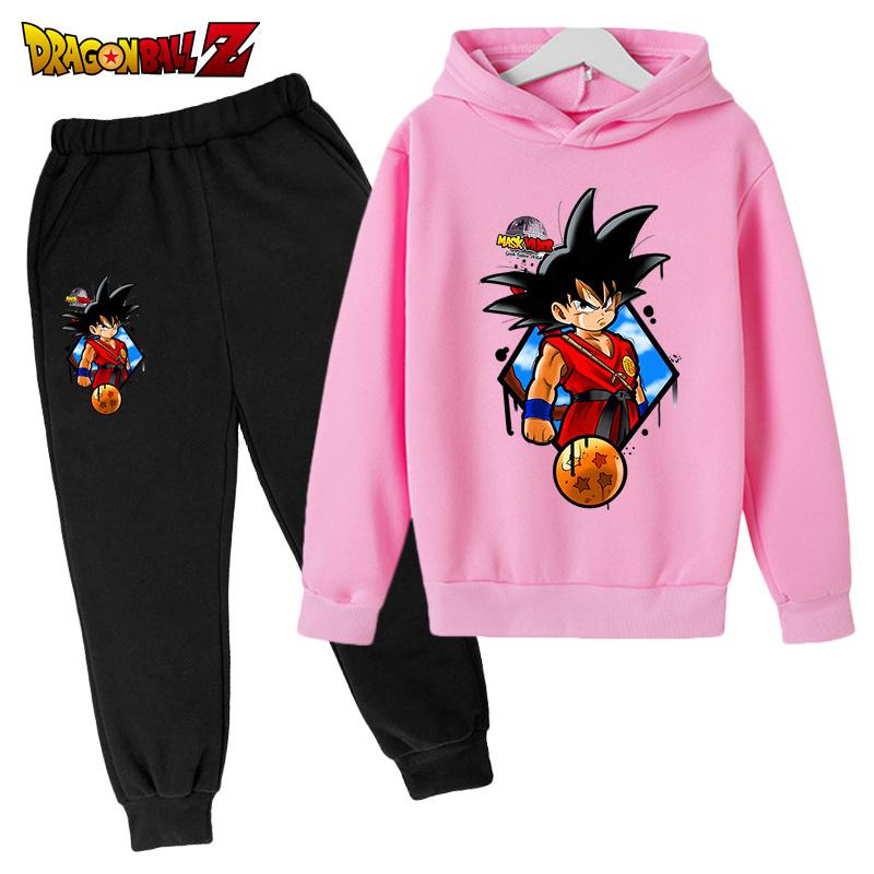 2026 Boys and Girls Seven Hoodie Kids Cartoon Goku Sweatshirt Children's Simple Fashion Top Boys and Girls Clothing Dragon Ball