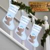 Pink & Blue Little Elephant Christmas Stocking Hanger for Tree & Fireplace Decoration